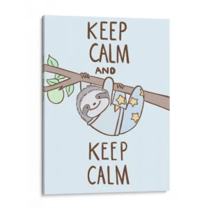 "Keep Calm and Keep Calm" Canvas con ilustración de perezoso