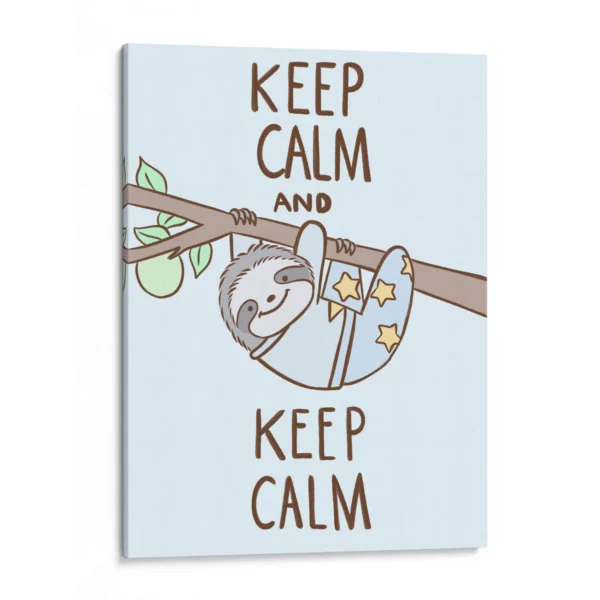 "Keep Calm and Keep Calm" Canvas con ilustración de perezoso